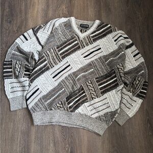 Tosani Men's 3D-style Sweater in Gray and Black